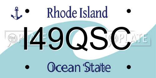 I49QSC Rhode Island License Plate