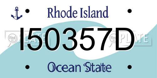 I50357D Rhode Island License Plate