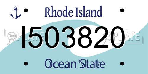 I503820 Rhode Island License Plate