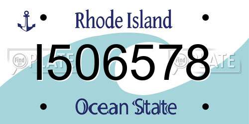 I506578 Rhode Island License Plate