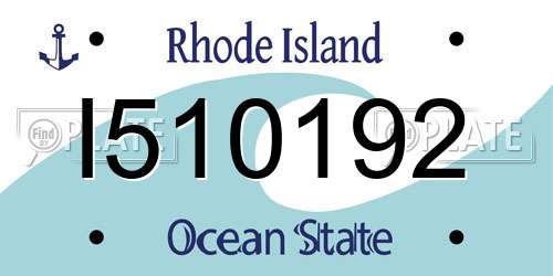 I510192 Rhode Island License Plate
