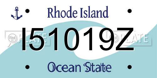 I51019Z Rhode Island License Plate