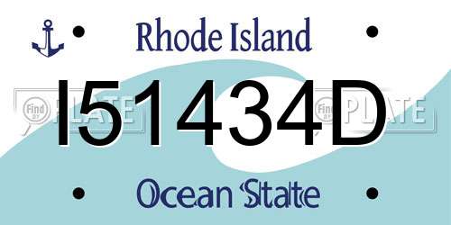 I51434D Rhode Island License Plate