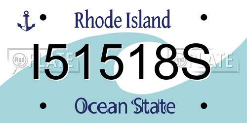 I51518S Rhode Island License Plate