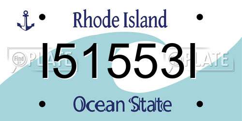 I51553I Rhode Island License Plate