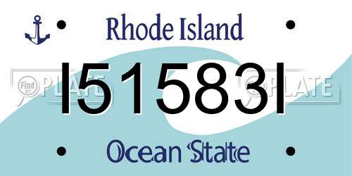 I51583I Rhode Island License Plate