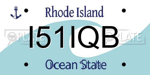 I51IQB Rhode Island License Plate