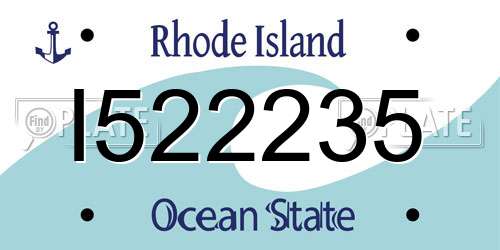 I522235 Rhode Island License Plate