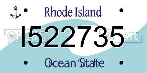 I522735 Rhode Island License Plate