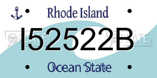 I52522B Rhode Island License Plate