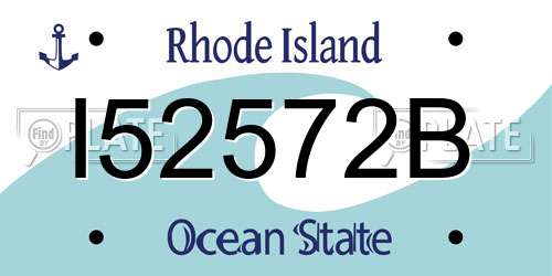 I52572B Rhode Island License Plate