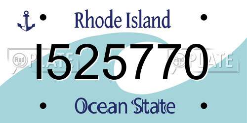 I525770 Rhode Island License Plate