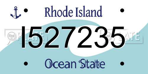 I527235 Rhode Island License Plate