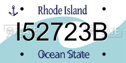 I52723B Rhode Island License Plate