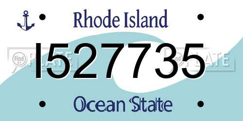 I527735 Rhode Island License Plate