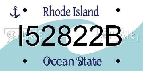I52822B Rhode Island License Plate