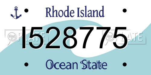 I528775 Rhode Island License Plate