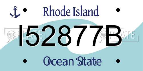 I52877B Rhode Island License Plate