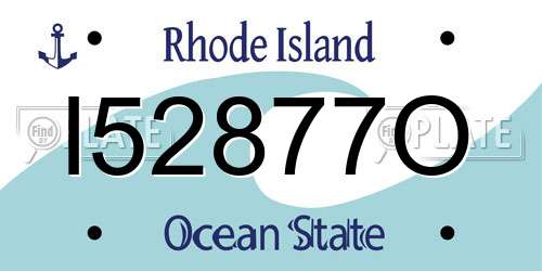 I52877O Rhode Island License Plate