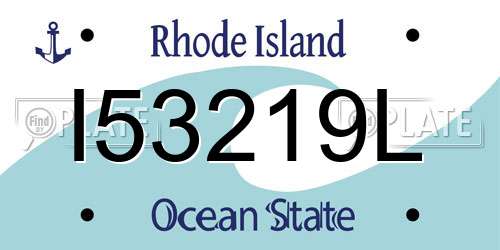 I53219L Rhode Island License Plate