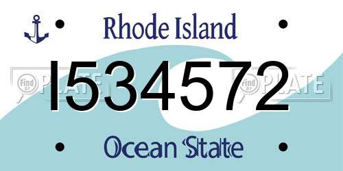 I534572 Rhode Island License Plate