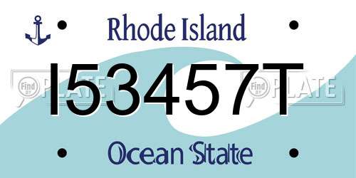 I53457T Rhode Island License Plate
