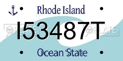 I53487T Rhode Island License Plate