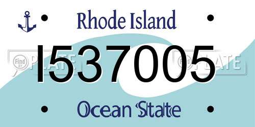 I537005 Rhode Island License Plate