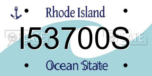 I53700S Rhode Island License Plate