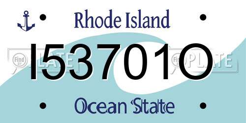 I53701O Rhode Island License Plate