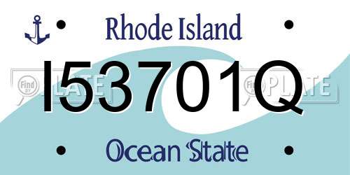 I53701Q Rhode Island License Plate