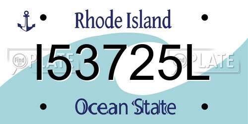 I53725L Rhode Island License Plate