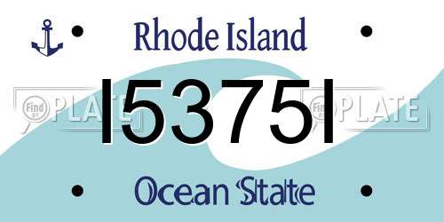 I5375I Rhode Island License Plate