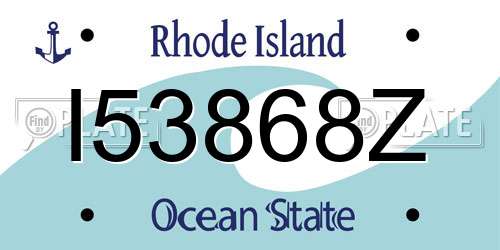 I53868Z Rhode Island License Plate