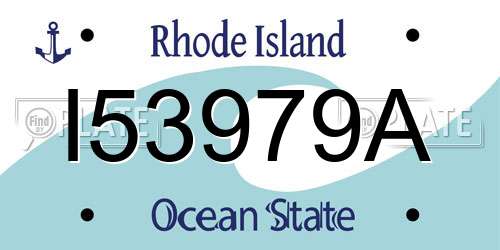 I53979A Rhode Island License Plate
