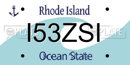 I53ZSI Rhode Island License Plate