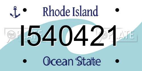 I540421 Rhode Island License Plate