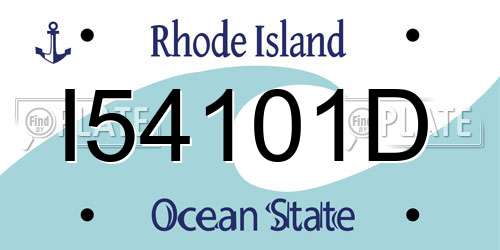 I54101D Rhode Island License Plate