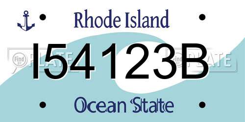 I54123B Rhode Island License Plate