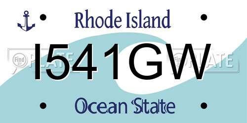 I541GW Rhode Island License Plate