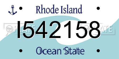 I542158 Rhode Island License Plate