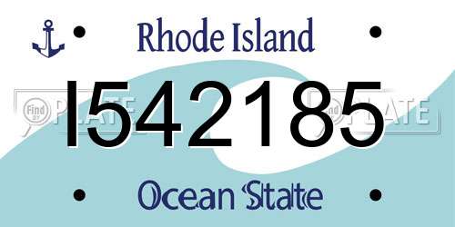 I542185 Rhode Island License Plate