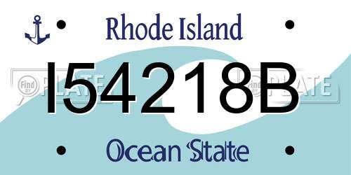 I54218B Rhode Island License Plate