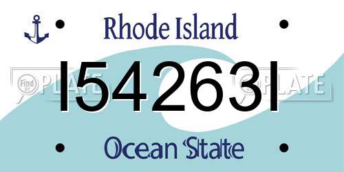 I54263I Rhode Island License Plate