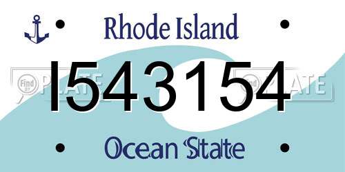 I543154 Rhode Island License Plate