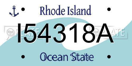I54318A Rhode Island License Plate