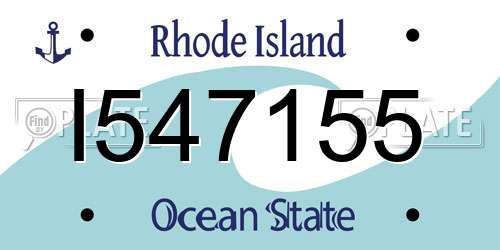 I547155 Rhode Island License Plate