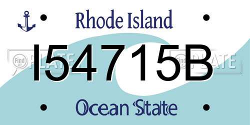 I54715B Rhode Island License Plate