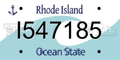 I547185 Rhode Island License Plate