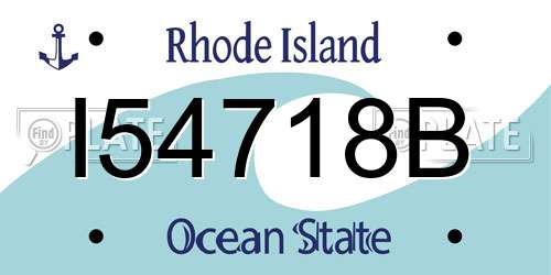 I54718B Rhode Island License Plate